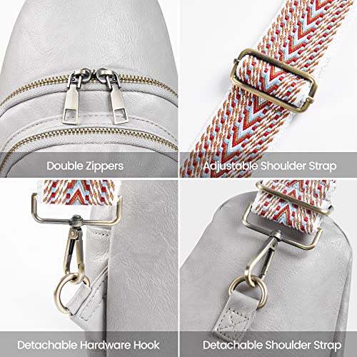 Image of Sling Bag for Women PU Leather Sling Bag Small Crossbody Sling Backpack Multipurpose Chest Bag for Women Cycling