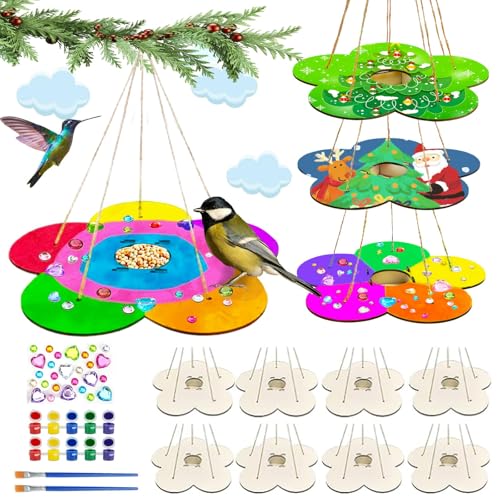 12 Pack Bird Feeder Craft Kits for Kids Ages 3-5 4-8 8-12, DIY Wo...