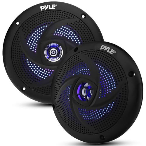 Pyle Hautparleurs marins 6.5 po 240 W LED bleus