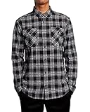 RVCA mens Standard Fit Long Sleeve Up Flannel Button Down Shirt, Rvca L/S Flannel/Black, Large US