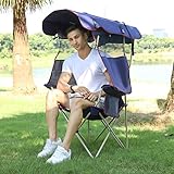 Camping Brothers Silla de camping con toldo de protección solar completa, marco de acero resistente que