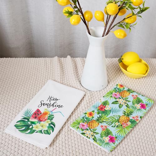 Arkeny AD308 Pineapple Summer Kitchen Towels Dish Towels Set Of 2,Hello Sunshine Leaves Hand Towels 18X26 Inch Drying Dishcloth,Farmhouse Home Seasonal Holiday Summer Decorations Ad308 thumb #7