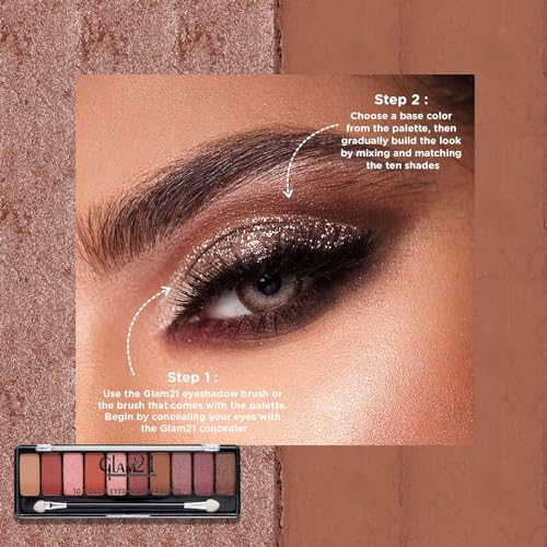 Glam21 Shades of Trend Eyeshadow Palette | 10 Highly Pigmented Shades |Smudge Free & Long-Lasting | 13.5gm - Shade -03 - Image 6