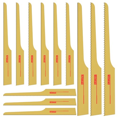 12 hojas de sierra neumática, 14T 18T 32T, hojas de sierra para carrocería, bimetal, sierra de carrocería, aire comprimido, hoja de sierra de aire, repuesto para cortar hierro, aluminio, acero,