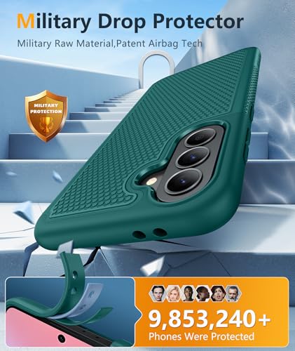 Image of FNTCASE for Galaxy A37-5G Phone Case - Samsung Military Grade Drop Protection Cases, 14ft Drop Tested, Screen Protector Included, Anti-Slip Matte Textured, TPU+PC Dual Layer Shockproof Cover (Green)
