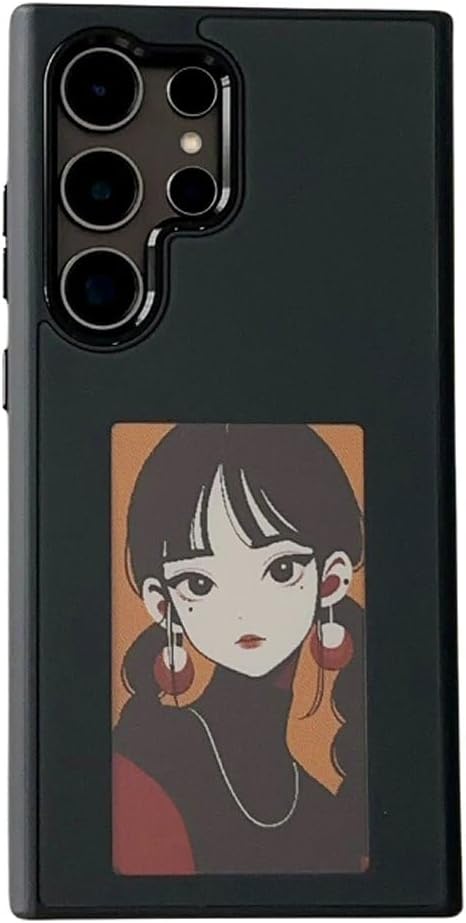 fonefunshop Case Compatible With Samsung S24 Ultra With NFC E Ink Smart Display for Photos/Images Black