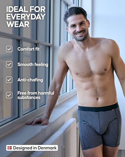 DANISH ENDURANCE Men's Organic Cotton Boxer Briefs, Tag-free Underwear, 3 & 6 Pack3