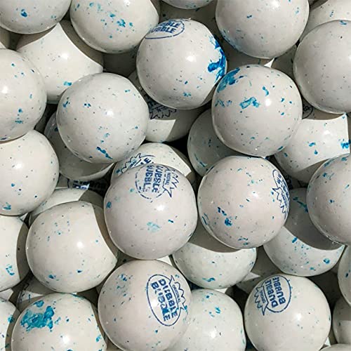 Dubble Bubble Gumballs - Peppermint Dubble Bubble Big 1 Inch Gumballs - Shiny White with Blue Speckles Gumball Bubble Gum - 2 Pound Bulk Bubble Gum Dubble Bubble Gumballs - Peppermint Dubble Bubble Big 1 Inch Gumballs - Shiny White with Blue Speckles Gumball Bubble Gum - 2 Pound Bulk Bubble Gum