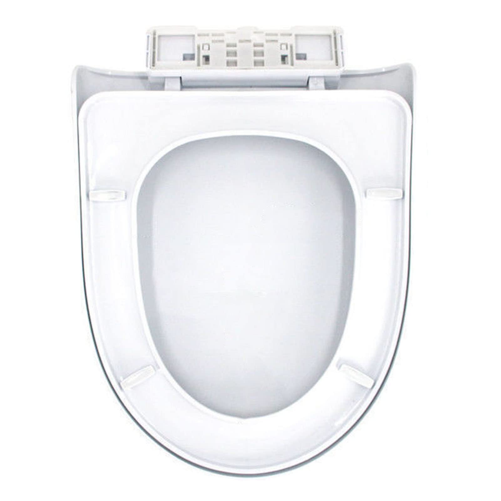 Siège de toilette de forme ronde avec fermeture silencieuse en plastique blanc, déclipsable