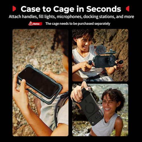 Image of SmallRig FilMov Phone Case Kit for iPhone 17 Pro, Magnetic Phone Case with Adjustable Kickstand, Lens Backplate, Support for MagSafe, for Phone Gimbal Stabilizer,for DJI,for Insta360, Black - 5549