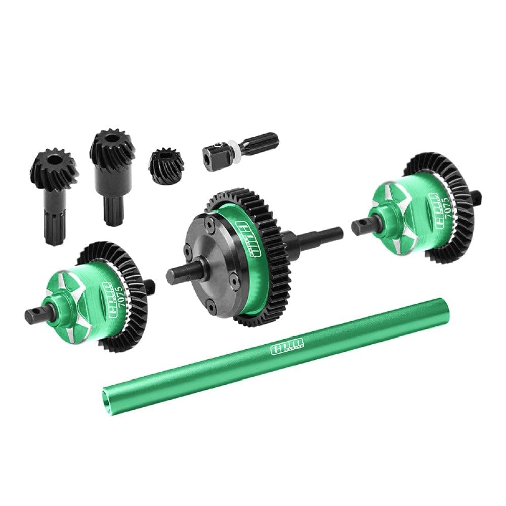 4140 Carbon Steel + 7075 Alloy Front & Centre & Rear Complete Differential for Traxxas 1:16 Mini Maxx 4WD 107154-1 / Mini XRT VXL-3S 108076-1 Monster Truck Upgrades - Green