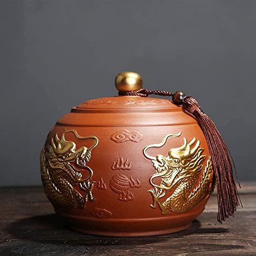 XuRX Ash Urn Memorial Urn urn urn urne Cendres humaines ou Cendres d'animaux de Compagnie, urne Souvenir Souvenir urne, Motif de Dragon Deux Couleurs (Color : B)
