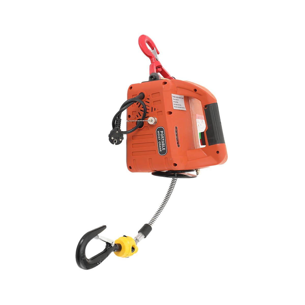 Verricello Elettrico 1500W, Paranco Elettrico 500kg con Corda Acciaio Zincato 7.6m, Gancio Rotante 360°, Telecomando Wireless e LED Sicurezza per Cantieri e Officine