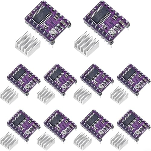 Entgoinggo DRV8825 - Módulos de controlador de motor paso a paso, para impresoras 3D, 45 V, alto voltaje, 4 capas, PCB de disipación de calor, sistemas de 3,3 V y 5 V