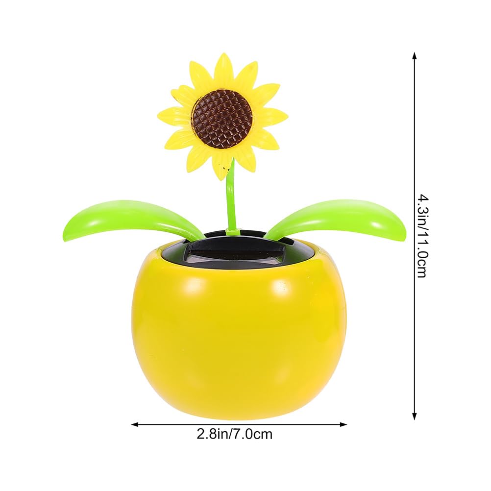 Toyvian Solarbetriebene Tanzende Sonnenblume Auto Armaturenbrett Dekoration 11.00X7.00X7.00Cm Innenraum Ornamente Energiesparende Auto-Innendekoration