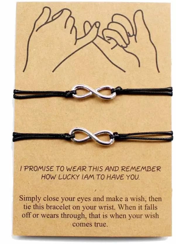 Black & Black Friendship Couples bracelet Valentines Day Love Couples Infinity Stainless Steel Silver Bracelets (B0D7TB6MK6) Amazon Price History, Amazon Price Tracker
