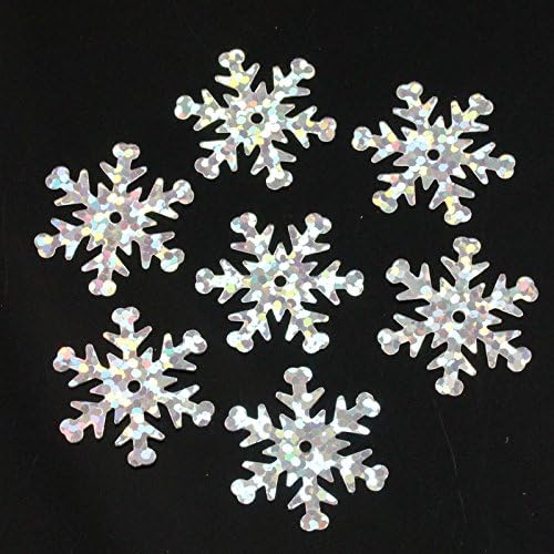 Beads4crafts Holographic Snowflake Sequins 15 Grams 3 Sizes Embellishments Sewing Crafts (20mm - C1254)