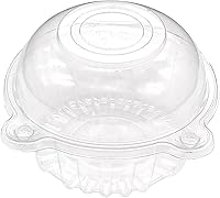 Vista 4 de Caja de plástico transparente individual para magdalenas, cápsulas, magdalenas, portador, cajas (50)