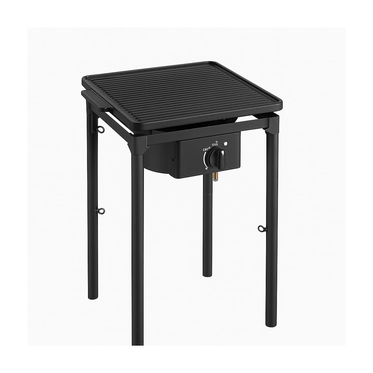 INTEC - Kuchenka gazowa z 1 palnikiem Grill 4,5kW 2 w 1 palnik żeliwny + żeliwna płyta grillowa 40 x 40 cm 3 wysokości piezo