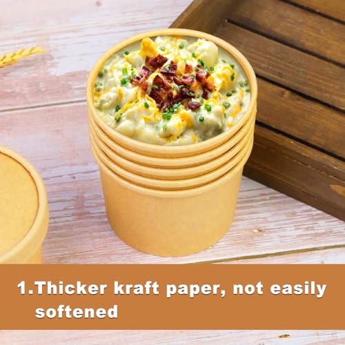 Image of Wuadua 75 Pack 12oz Ice Cream Cups with Lids Paper Containers with Lids