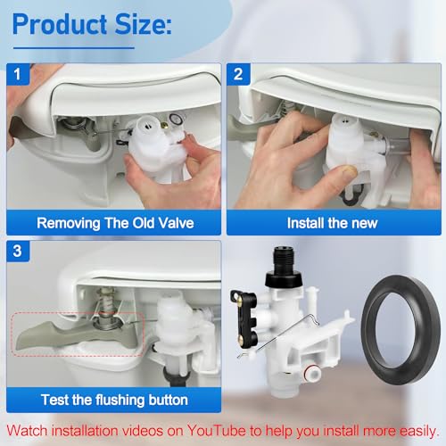 Image of 31705 /31688 RV Toilet Water Valve Kit - Freeze-Resistant & Leak-Resistant RV Toilet Parts for Thetford Aqua-Magic V High & Low Models, Includes Valve, Seal & Screw, Easy DIY Fix for Camper Toilet