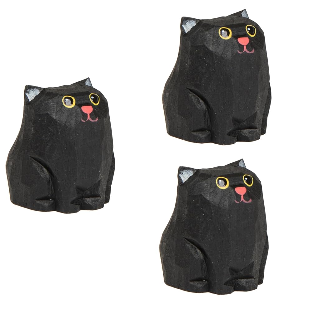 CTRLZS Cute Cat Statues, Hand Carved Cat Statues Home Decoration, Cat Doll Collectibles Gifts for Cat Lovers
