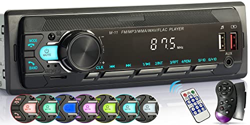 iFreGo Autoradio Bluetooth, Auto Radio, 1 din Bluetooth autoradio,mit freisprecheinrichtung USB/TF/MP3 Player/AUX in, FM WMA Radio mit Lenkradfernbedienung/Fernbedienung
