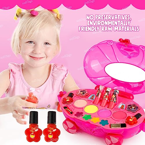 Image of Zest 4 Toyz Makeup Kit Set for Kids Makeup Kit for Girls Beauty Set for Girls Gift Items Birthday Pretend Play Toys for Kids Age 5 Years - (Pink)