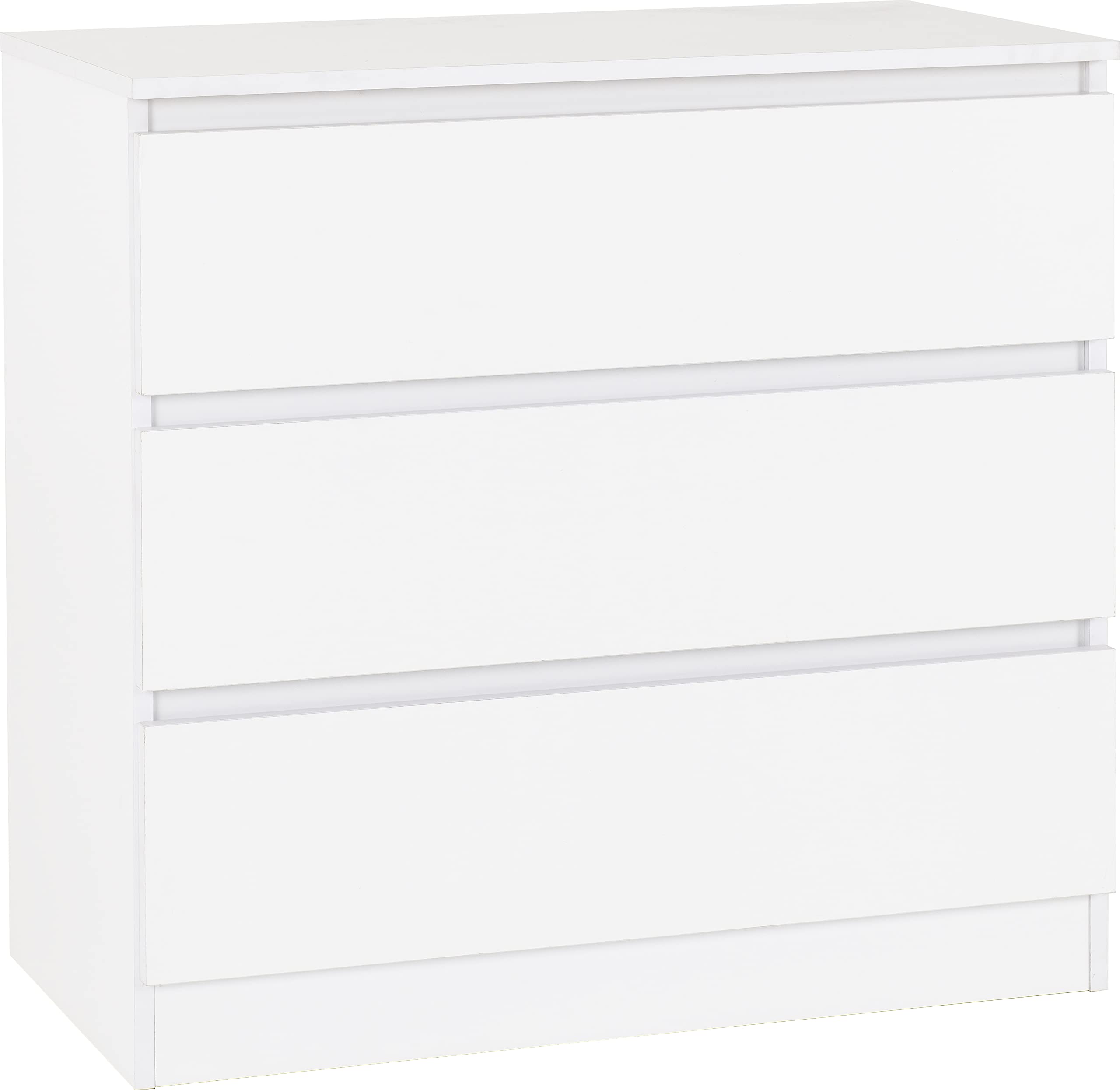 Seconique (White) Malvern 3 Drawers Chest In /Grey/White/Oak Black