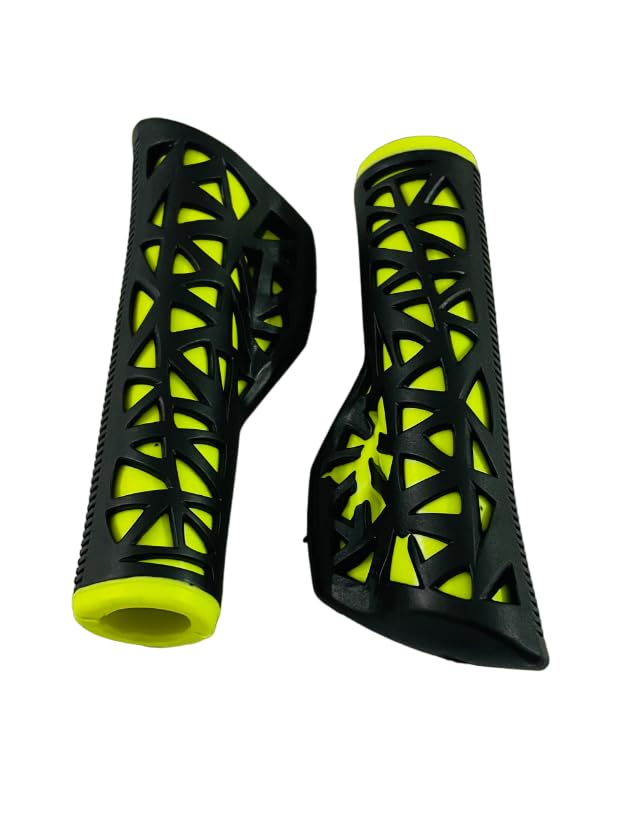 Image of Shrenik Cycle Handle Grip 24-29 Inch Bicycle Hand Grip 125mm Length Soft Rubber Non Toxic Anti-Slip MTB /City Dual Colored (Black-Green)