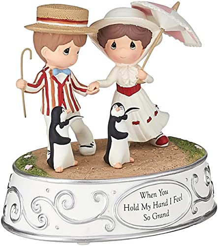 Precious Moments, Disney Showcase Collection, “When You Hold My Hand I Feel So Grand” Resin Music Box, #154106 , White