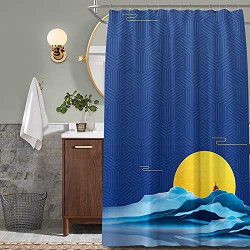 Rideau douche 200x180 hydrofuge lavable polyester style chinois - 2