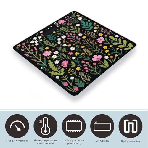 Balanza Digital de Vidrio Templado Weeds para Baño miniatura 3