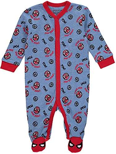 Image of Marvel Spiderman One Piece Sleeper-Footed Pajamas-Baby Boy Clothes