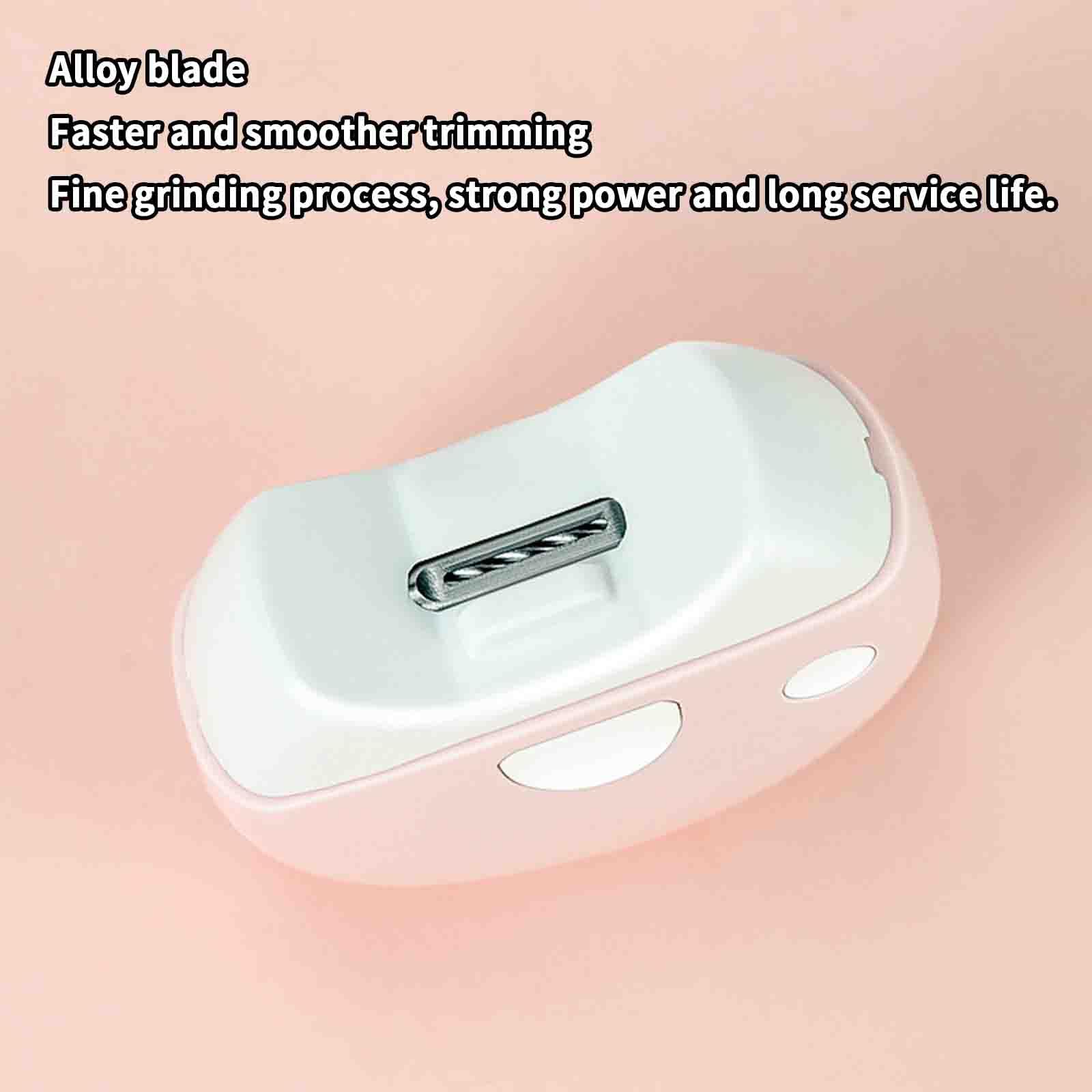 Tagliaunghie Uomo Professionale Taglia Unghie Per Piedi Per Mani Tronchesino Unghie Elettrico Automatico Silenzioso Mini USB Ricaricabile (70x30mm,White)
