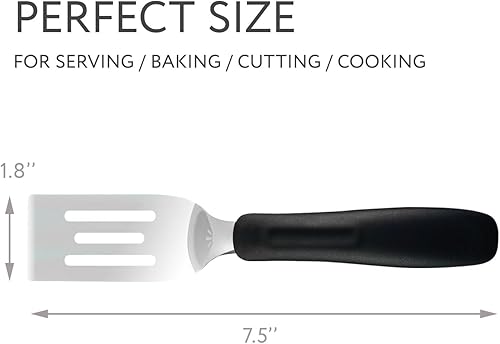Miniatura 2 de Espátula pequeña | Mini volteador de acero inoxidable para uso en cocina | Mini utensilio de metal para cocinar brownies, galletas, lasaña y más |