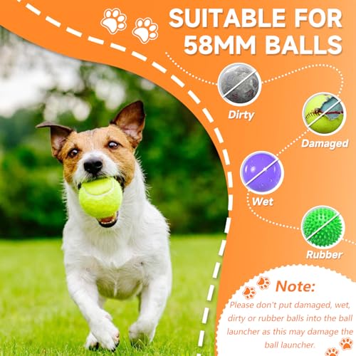 Orifesio Ballwurfmaschine für Hunde, Ballmaschine Hund mit 6 E-TPU Tennisbälle, Interaktives Hundespielzeug Elektrisch für Kleine Hund, Hunde Tennis Ballmaschine für Innen und Außen