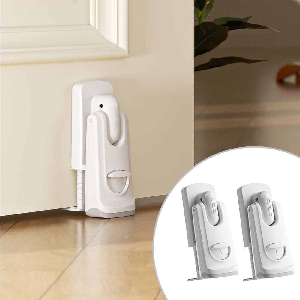EUDEMON Baby Safety Door Stopper,Finger Pinch Guard & Pet 2 Pack, White