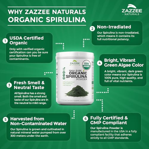 Zazzee JAZORGSPIRULINA22 Organic Spirulina Powder thumb #5