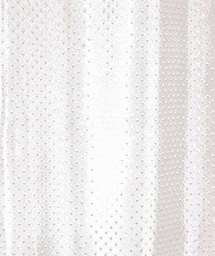 Luxxur 180x220cm Superior Diamond White Textured Polyester Fabric Shower Curtain Extra Long Size: 180cm Wide X 220cm Long
