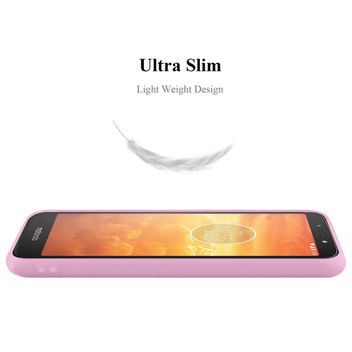 Cadorabo Custodia In Silicone TPU Per Motorola Moto C Plus, Candy Rosa, Sottile E Antiurto - 3