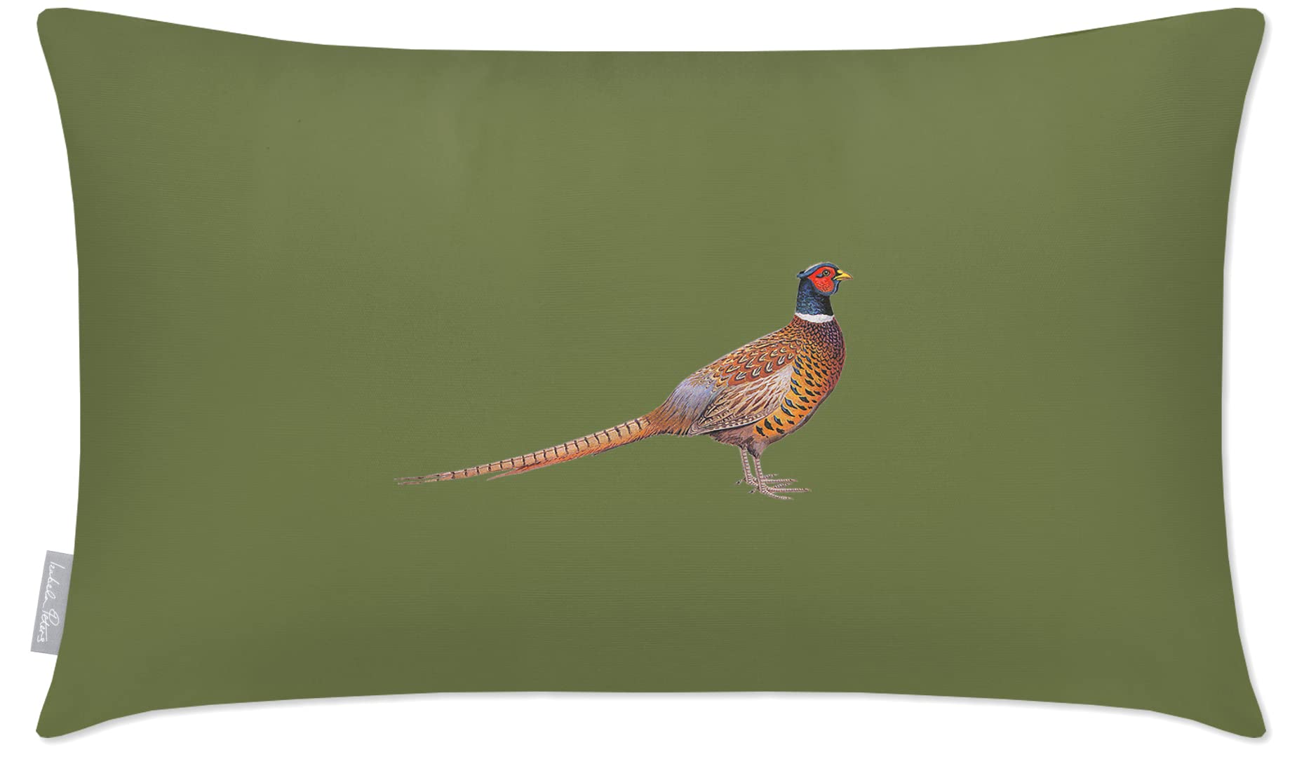 Izabela Peters Pheasant - Sage Outdoor Cushions Waterproof, 55 X 35 Cm, Filled Outdoor Cushion, Garden Furniture Cushions, Outdoor Seat Cushions, Garden Chair Cushions