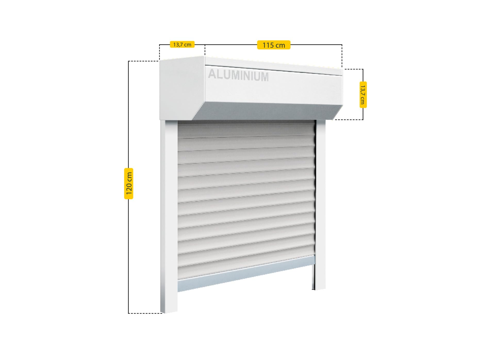 Schellenberg 39067 39067-Set finestre, Sistema Mini, 115 x 120 cm, Bianco/Grigio, tapparelle Esterne a 45°, con Guide e Ganci in PVC