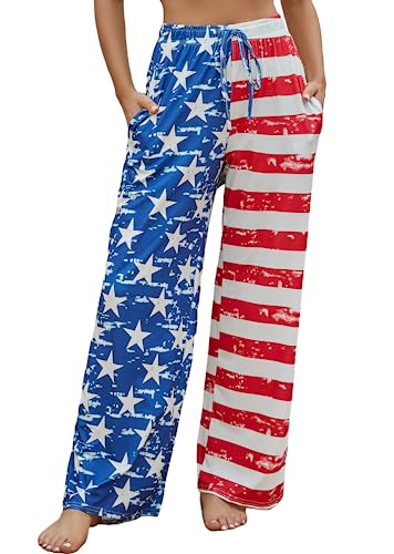 X-Image American Flag Pajamas Pants for Women Patriotic Pajama Bottoms Loungewear Pants American...