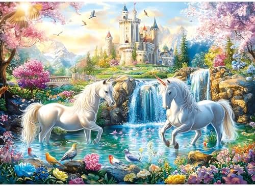1000 Piece Jigsaw Puzzles for Adults, Unicorn Castle Puzzles for ...
