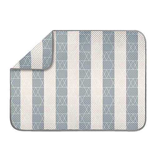 Tohoee 38 x 50cm Tapis de Séchage en Microfibre Tapis égouttoir à Vaisselle Résistant à La Chaleur Antidérapant Lavable Super Absorbant pour Ustensiles de Cuisine Comptoir d'evier de Cuisine