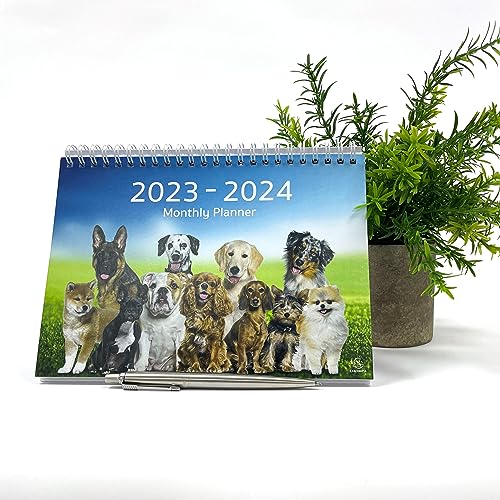 2023/2024 Monthly Planner Dogs Blue, Klein - Image 2