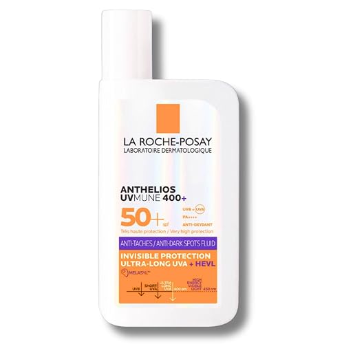 La Roche-Posay Anthelios Sunscreen UVMune Anti-Dark Spot Fluid SPF50 PA++++ Broad Spectrum| Anti-pigmentation Even Tone Sun Protection for Face with Melasyl, 50 ml