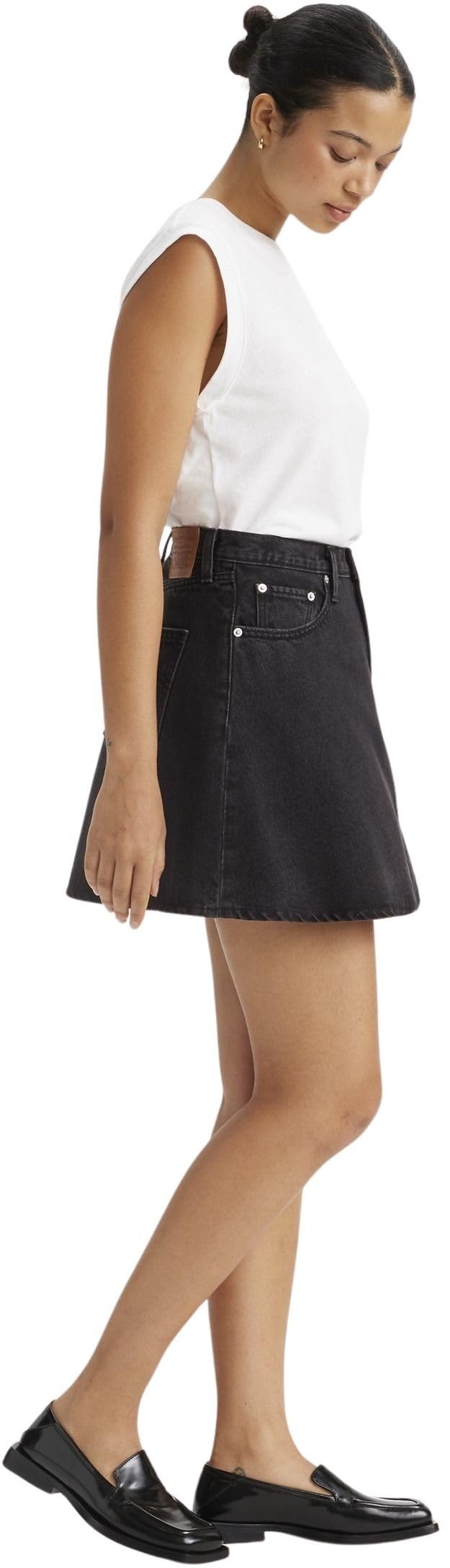 Levi's Donna Gonna in Jeans Mini Flounce Mid Rise, Linea A Trapezio