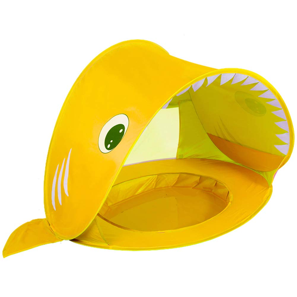 Requin Bébé Tente De Plage Pop Up,Anti UV Ombre De Plage Abri Solaire avec Mini Pool,Portable Automatique Abri De Plage Cabana